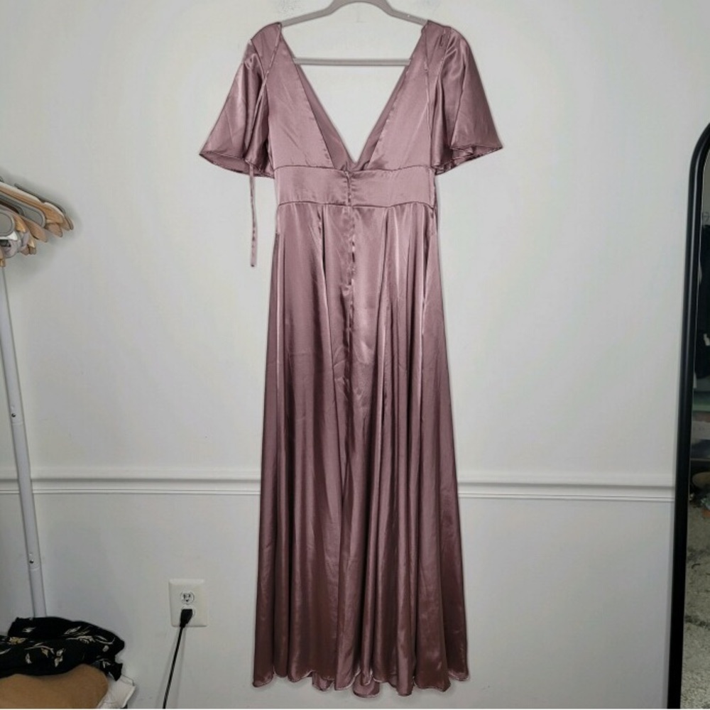 Galina Signature Mauve Charmeuse Flutter-Sleeve A… - image 6